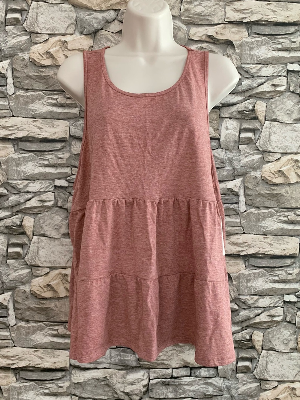 #18 NWT Pink Republic Boho Babydoll Tiered Sleeveless Blouse Tank Top Shirt XXL